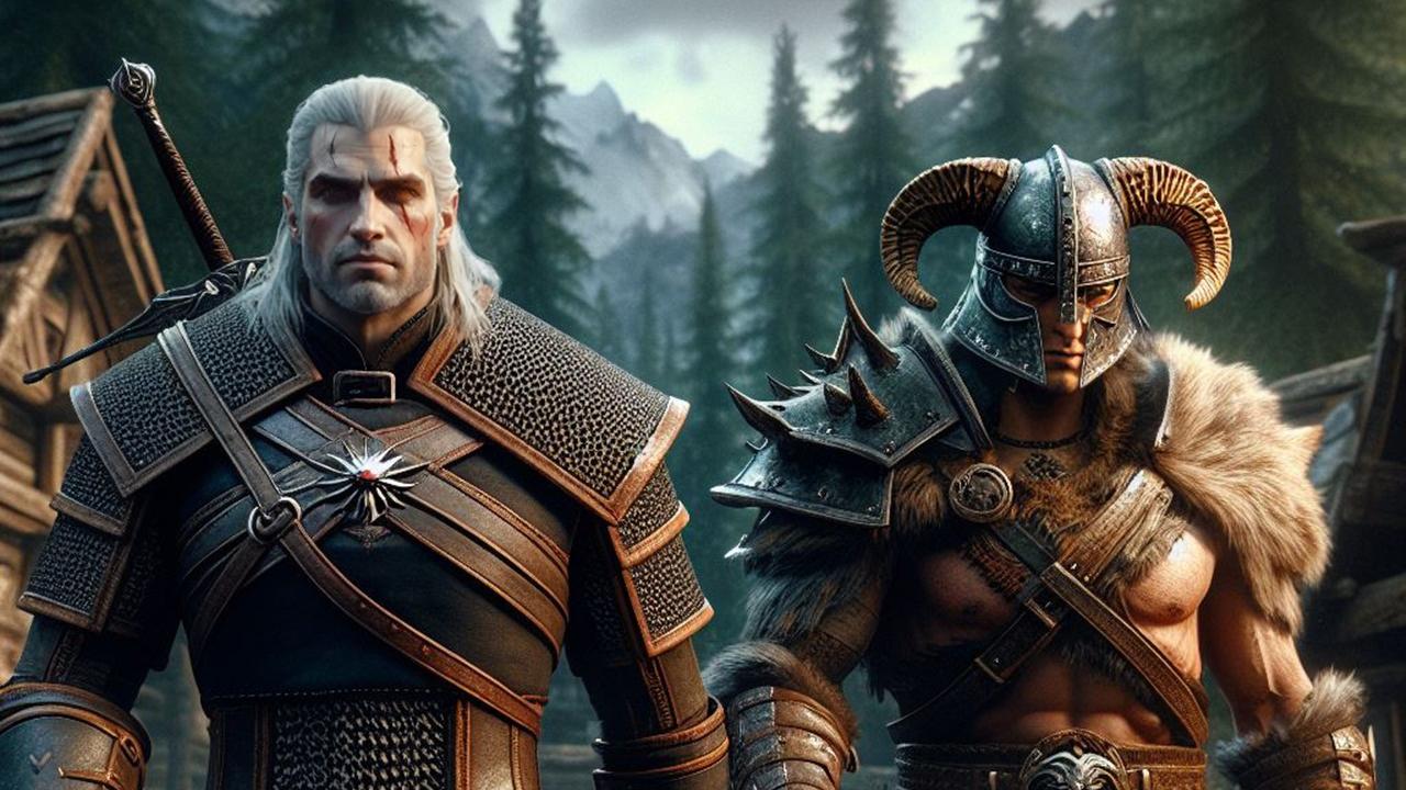 Нейросеть отправила Геральта в миры Skyrim и «Властелина колец» | VK Play