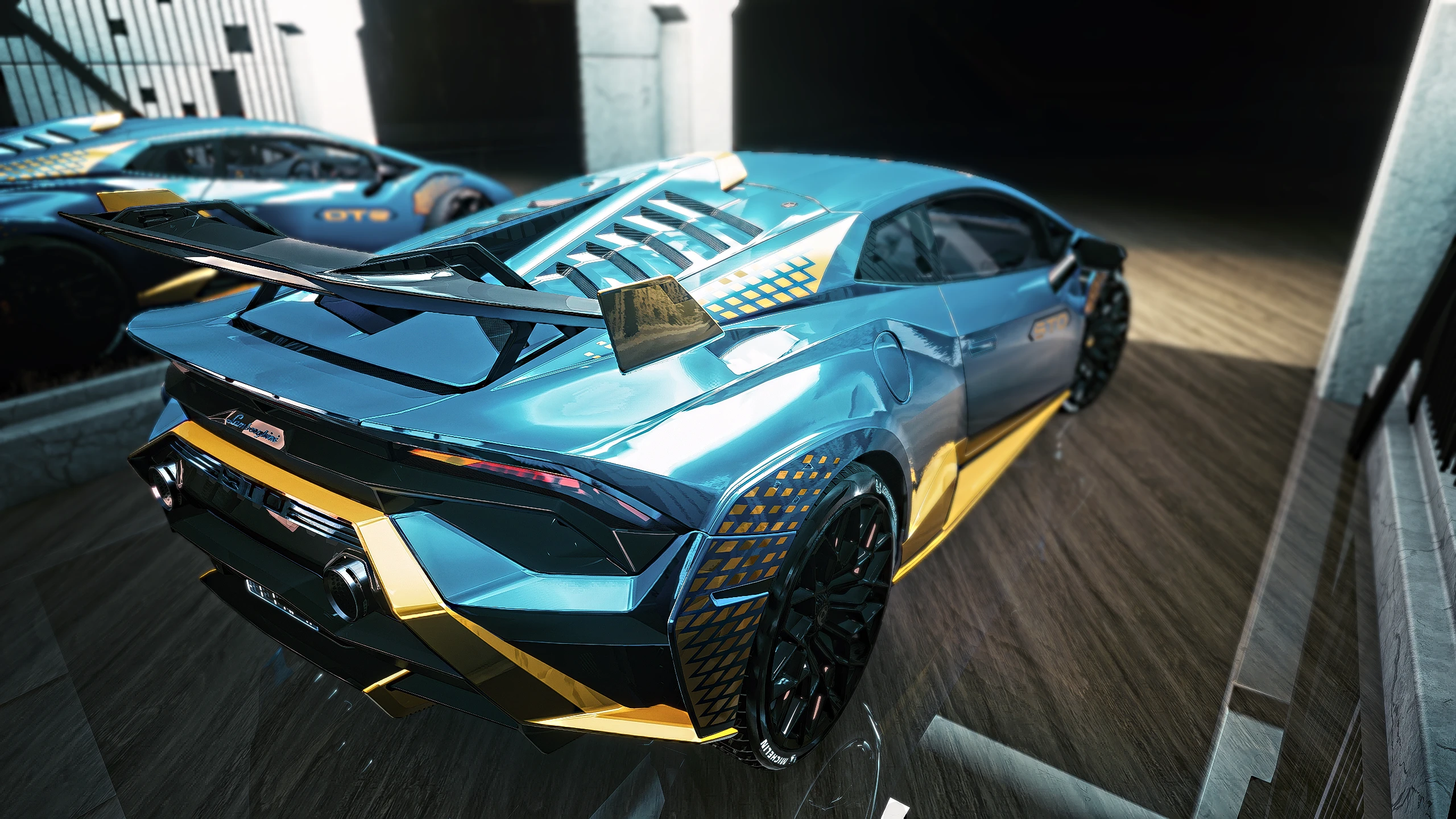 Мод автомобиль Lamborghini Huracan STO Blue для Cyberpunk 2077 | VK Play